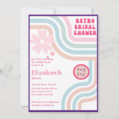 感じビート!コズミックレトロ70sブライダルシャワー 招待状 (正面)