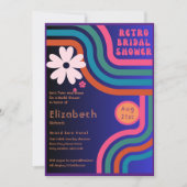 感じビート!コズミックレトロ70sブライダルシャワー 招待状 (正面)
