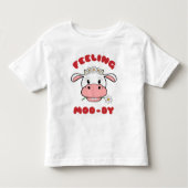 ～感じモーの |かわいい漫画の牛引用文Tシャツ トドラーTシャツ (正面)