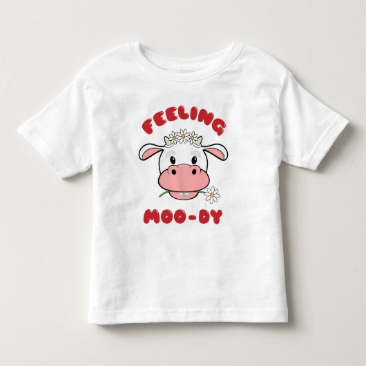 ~感じモーの |かわいい漫画の牛引用文Tシャツ トドラーTシャツ (正面)