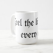 感じ一口飲む人生 コーヒーマグカップ (正面左)