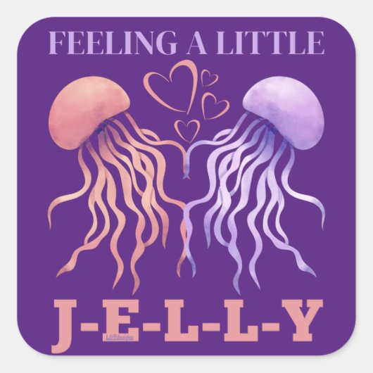 感じ小さなゼリーのバおもしろいレンタギフト スクエアシール (正面)