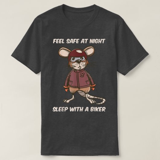 感じ救夜はバイクもしくは自転車に乗る人で寝る Tシャツ (デザイン正面)