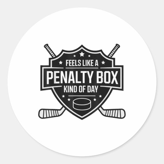 感じ日ホッケーのペナルティボックスのようおもしろいに ラウンドシール (正面)
