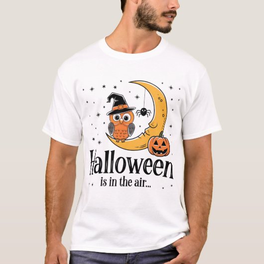 感じ気：空中でのハロウィーンの精神 Tシャツ (正面)