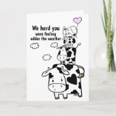 感じ牛をテーマにおもしろいした カード (正面)