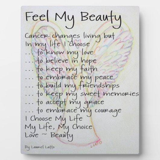感じ私の美しいがん詩エンジェル絵画のプラーク フォトプラーク (正面)