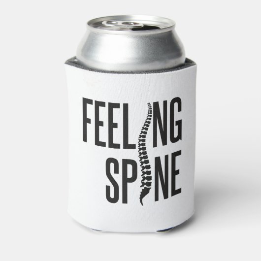 感じ背骨カイロプラクターおもしろいカイロプラクティックチーム 缶クーラー (缶裏面)