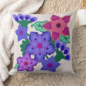 感じ花模様 |ボホシックスタイル クッション (ブランケット)