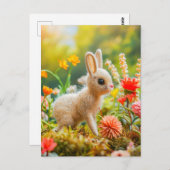 感じ野のカラフルウサギ ポストカード (正面/裏面)