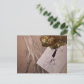 感じ風変わりスケッチの金ゴールド ポストカード (スタンド正面)