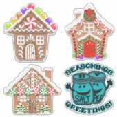 感じGingerbread Houses |アプリケ感じークスタイル シール (正面)