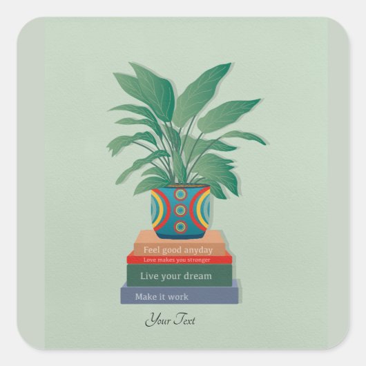 感じGood Anyday感動的 Word Art スクエアシール (正面)