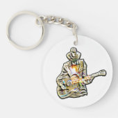 感じThe Blues – ギタ芸術的ーデザイン キーホルダー (正面)