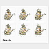 感じThe Blues – ギタ芸術的ーデザイン スクエアシール (シート)