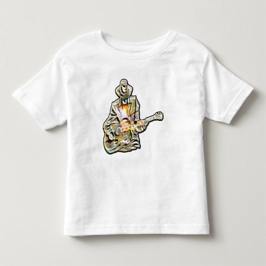 感じThe Blues – ギタ芸術的ーデザイン トドラーTシャツ (正面)