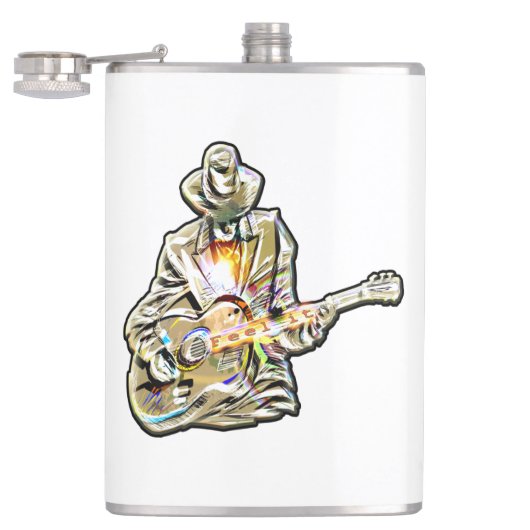 感じThe Blues – ギタ芸術的ーデザイン フラスク (オープン)