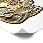 感じThe Blues – ギタ芸術的ーデザイン ポスター (角)