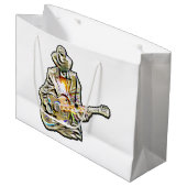 感じThe Blues – ギタ芸術的ーデザイン ラージペーパーバッグ (正面アングル)