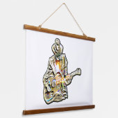 感じThe Blues – ギタ芸術的ーデザイン 吊り下げ型タペストリー (傾斜あり)