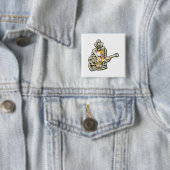 感じThe Blues – ギタ芸術的ーデザイン 缶バッジ (インサイチュ)