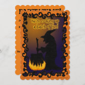 感じWウィッチ沸騰カルドロンハロウィーン招待状 (正面/裏面)