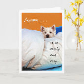 感じWestieよの、居心地のよくそして心地よい犬 カード (黄色い花)