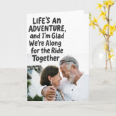 感傷的おもしろいなカスタム写真記念日 カード (黄色い花)