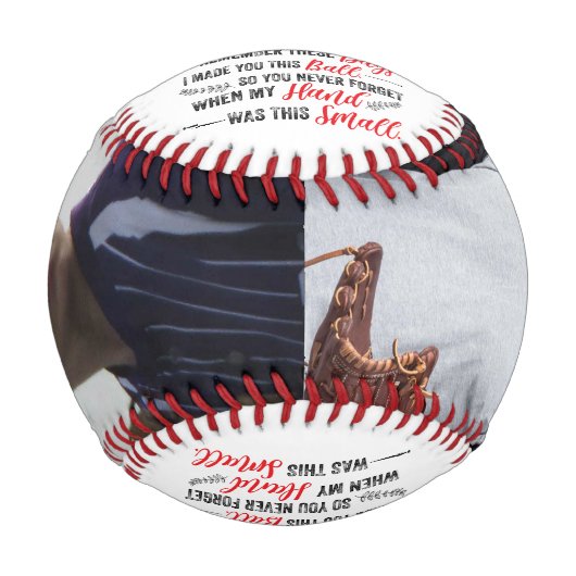 感傷的なメッセージを感謝パパとカスタムポー 野球ボール (正面)