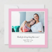 感傷的な二つの写真と引用文母の日 カード (裏面)