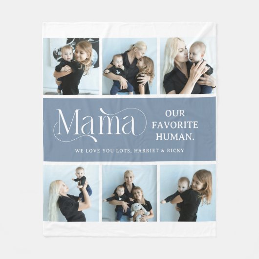 感傷的な写真コラージュ ママ 記念品 フリースブランケット (正面)