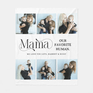 感傷的な写真コラージュ ママ 記念品 フリースブランケット