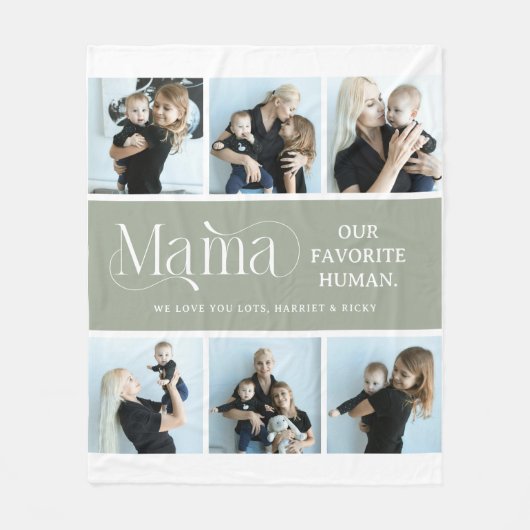 感傷的な写真コラージュ ママ 記念品 フリースブランケット (正面)