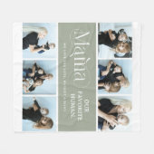感傷的な写真コラージュ ママ 記念品 フリースブランケット (正面(横))
