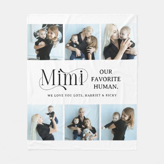 感傷的な写真コラージュ ミミの記念品 フリースブランケット (正面)
