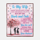 感傷的な妻の夫ワードアート フリースブランケット (正面)