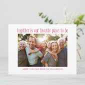 感傷的な家族の愛の写真数々の赤いクリスマス シーズンカード (スタンド正面)