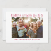 感傷的な家族の愛の写真数々の赤いクリスマス シーズンカード (正面)