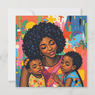 感傷的な母と娘の芸術の母の日 カード