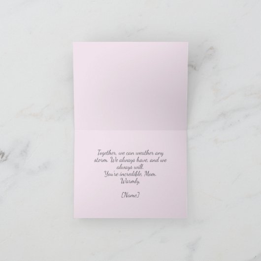 感傷的な花のアクセントパステルマザーズデイ サンキューカード (内部)