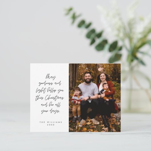 感傷的、メリークリスマス、家族の写真 ポストカード (スタンド正面)
