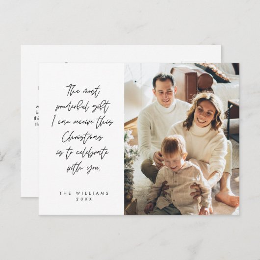 感傷的、メリークリスマス、家族の写真 ポストカード (正面/裏面)