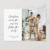 感傷的、メリークリスマス、家族の写真 ポストカード (正面)