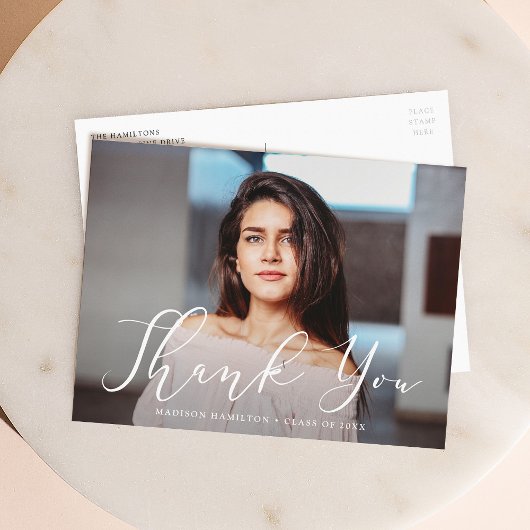 感動のスクリプト写真 卒業お礼 ポストカード