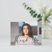 感動のブラックスクリプト写真 卒業お礼 ポストカード (スタンド正面)