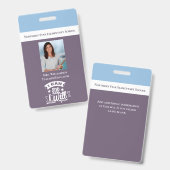 感動のモチベーション教師 ID 写真 バッジ (正面＆裏面)