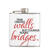 感動の名言が勇気の橋を架ける フラスク (正面)