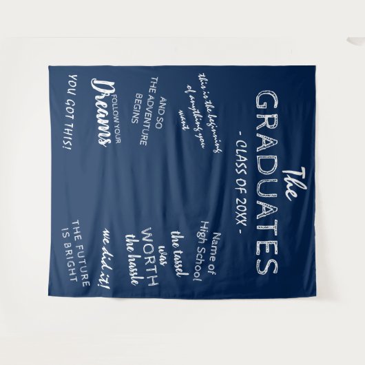 感動の2025年卒業パーティー写真用バックドロップ タペストリー (正面(横))