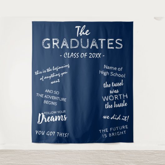 感動の2025年卒業パーティー写真用バックドロップ タペストリー (正面)