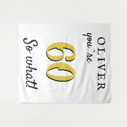 感動の60歳誕生日パーティー背景 タペストリー (正面(横))